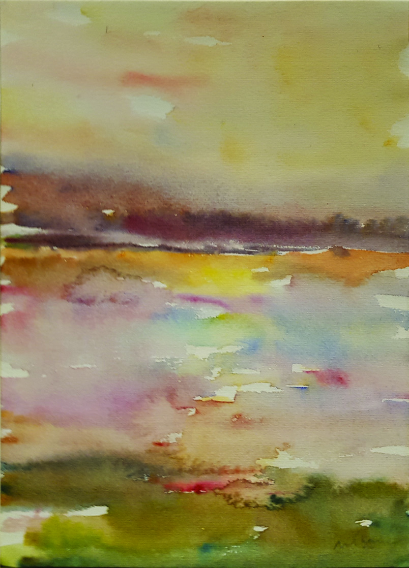 f39 Tramonto Sul Lago Montepulciano 1969 15x21